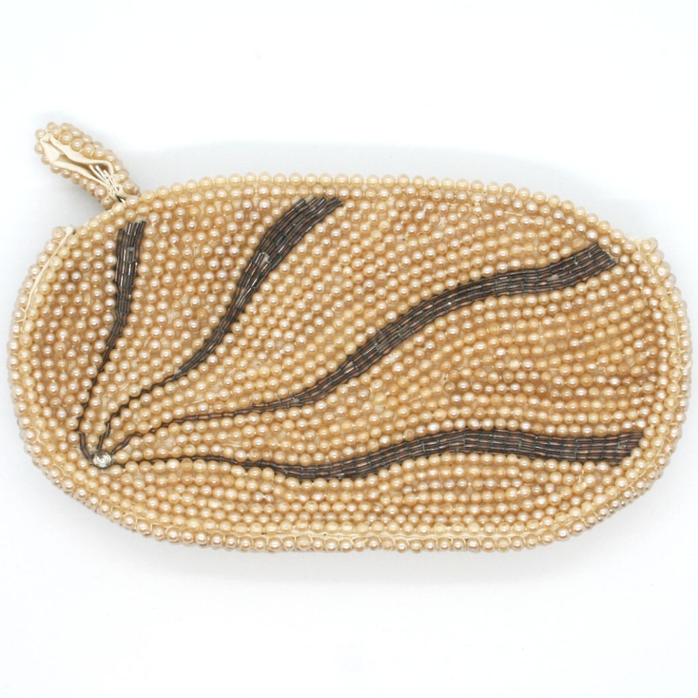Seed Pearl and Crystal Beaded Evening Clutch